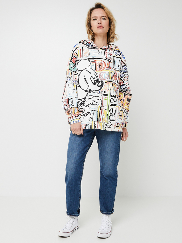 DESIGUAL Sweat-shirt Over Size, Patch Mickey Mouse Avec Lettrage Multicolore Photo principale