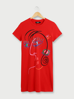 DESIGUAL Robe Tee-shirt Motif Graffiti Plac Rouge