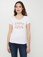 C EST BEAU LA VIE Tee-shirt Motif Plac Inspiration 70's Blanc