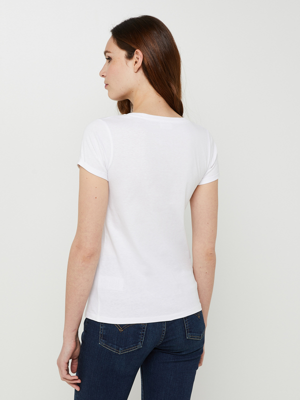 C EST BEAU LA VIE Tee-shirt Motif Plac Inspiration 70's Blanc Photo principale