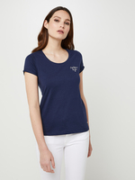 C EST BEAU LA VIE Tee-shirt Uni Logo Brod Bleu marine