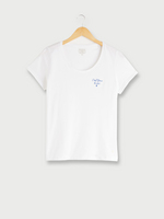 C EST BEAU LA VIE Tee-shirt Uni Logo Brod Blanc