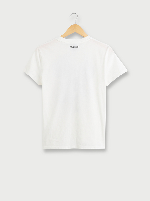 DESIGUAL Tee-shirt En 100% Coton Mickey Mouse Effet Peinture Avec claboussures Blanc Photo principale