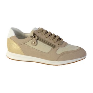 GEOX Basket Geox D Avery A - Glit.text+synt.sue LT Cream/Taupe