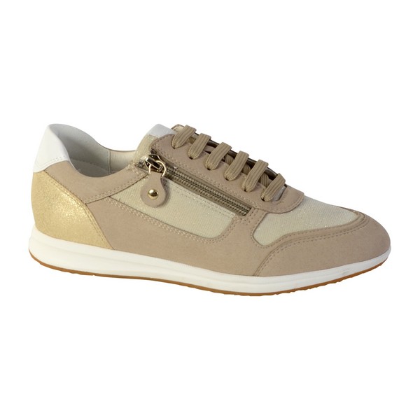 GEOX Basket Geox D Avery A - Glit.text+synt.sue LT Cream/Taupe 1026380