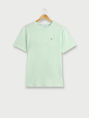 TOMMY JEANS Tee-shirt Col Rond En Jersey De Coton Bio, Mini Logo Brodé Vert