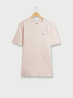 TOMMY JEANS Tee-shirt Col Rond En Jersey De Coton Bio, Mini Logo Brod Rose