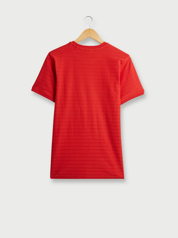 ODB Tee-shirt Avec Jeux Rayures Textures En 100% Coton Orange Photo principale