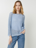 BETTY BARCLAY Pull En Maille Perle Satine, Manches 3/4 Bleu