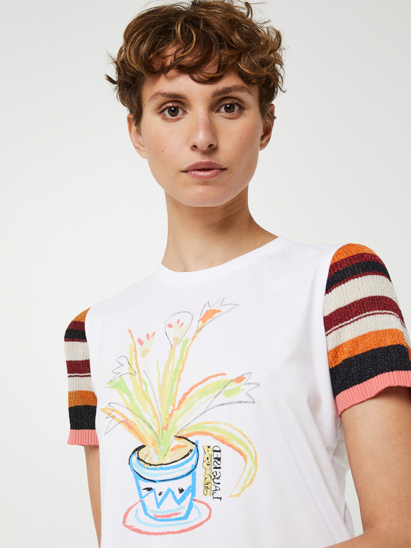 DESIGUAL Tee-shirt Bi Matire Avec Illustration Du Designer Javier Mariscal Blanc Photo principale