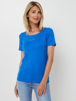 ESPRIT Tee-shirt Basic Manches Courtes, Signature Strasse Bleu