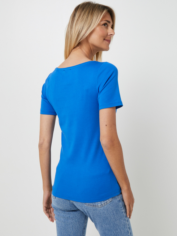ESPRIT Tee-shirt Basic Manches Courtes, Signature Strasse Bleu Photo principale