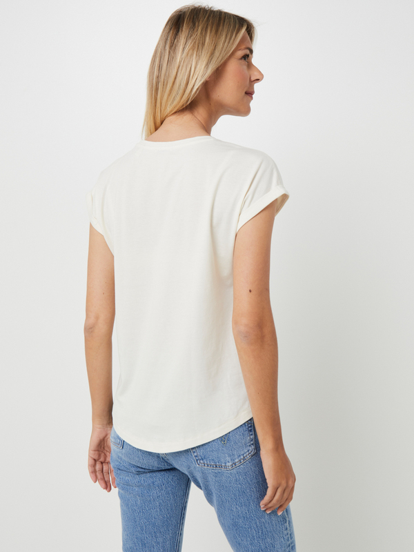 ESPRIT Tee-shirt Manches Courtes En Jersey 100% Coton, Print Plac Blanc cass Photo principale