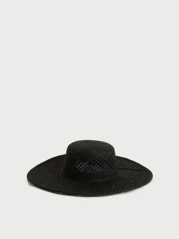 ESPRIT Chapeau De Paille Ajouré Noir