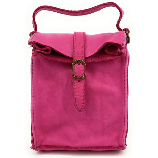 OH MY BAG Mini-sac Pochette Bandoulire Cuir Vintage Italien Ohm Fuchsia 1027381