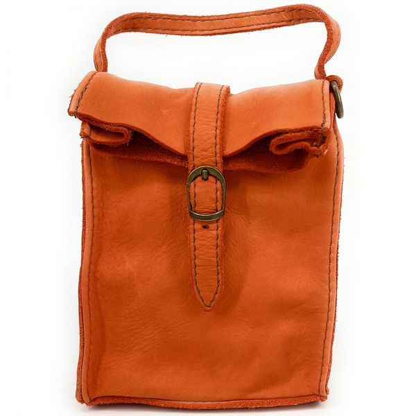 OH MY BAG Mini-sac Pochette Bandoulire Cuir Vintage Italien Ohm Orange 1027381