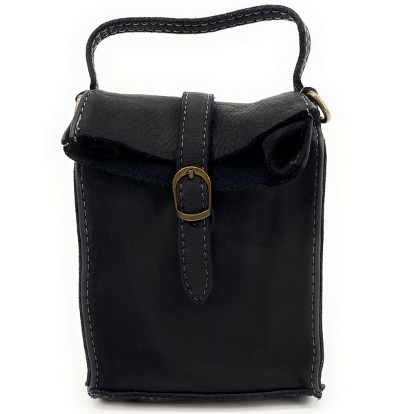 OH MY BAG Mini-sac Pochette Bandoulire Cuir Vintage Italien Ohm Noir Photo principale