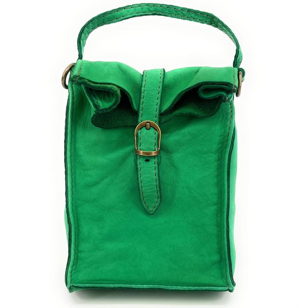 OH MY BAG Mini-sac Pochette Bandoulire Cuir Vintage Italien Ohm Vert anglais 1027381