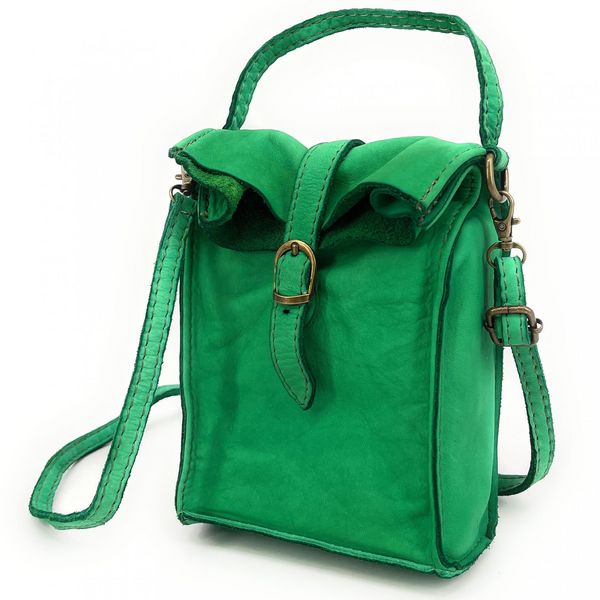 OH MY BAG Mini-sac Pochette Bandoulire Cuir Vintage Italien Ohm Vert anglais Photo principale