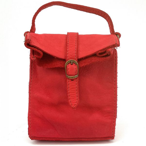 OH MY BAG Mini-sac Pochette Bandoulire Cuir Vintage Italien Ohm Rouge vermillon 1027381