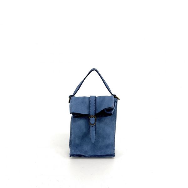 OH MY BAG Mini-sac Pochette Bandoulire Cuir Vintage Italien Ohm Bleu denim 1027381
