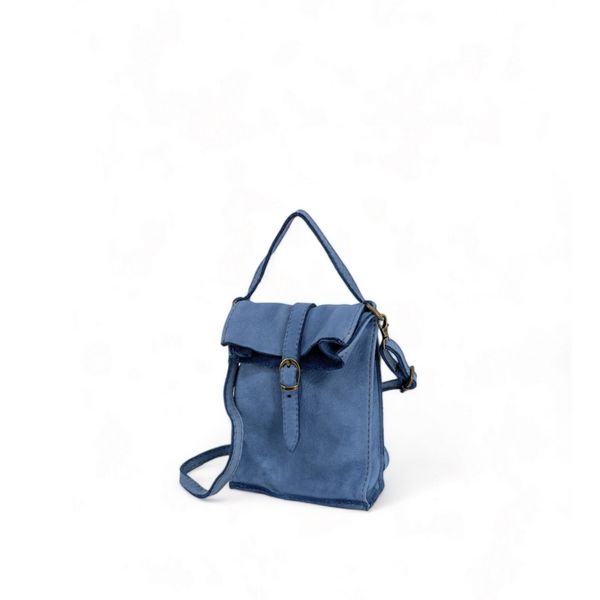 OH MY BAG Mini-sac Pochette Bandoulire Cuir Vintage Italien Ohm Bleu denim Photo principale