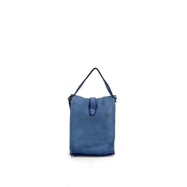 OH MY BAG Mini-sac Pochette Bandoulire Cuir Vintage Italien Ohm Bleu denim Photo principale