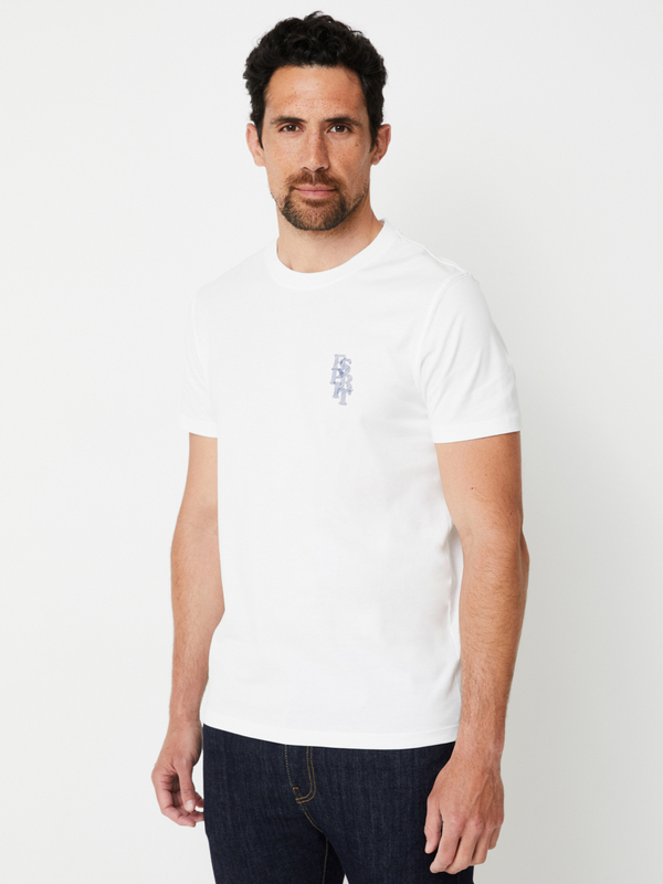ESPRIT Tee-shirt Manches Courtes En 100% Coton, Logo Sur La Poitrine, Coupe Regular Blanc Photo principale
