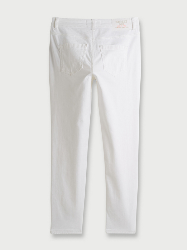 STREET ONE Pantalon Raccourci 5 Poches En Denim Uni, Coupe Slim Blanc Photo principale
