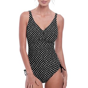 FANTASIE Maillot Une Pice  Pois Jambes Rglables Santa Monica Black and White