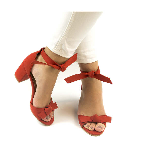 NAE VEGAN SHOES Estela Red - Sandale  Talon En Forme De Bloc Nae Vegan Shoes Photo principale