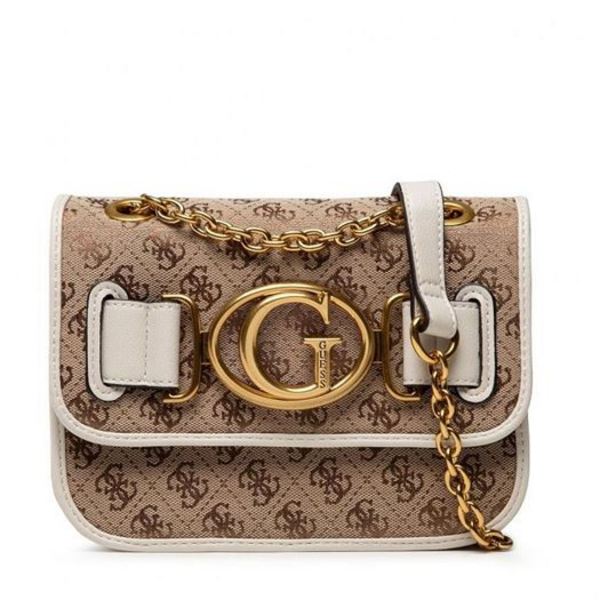 GUESS Sac Bandouliere   Guess Aileen Crossbody Flap Ivoire 1034895