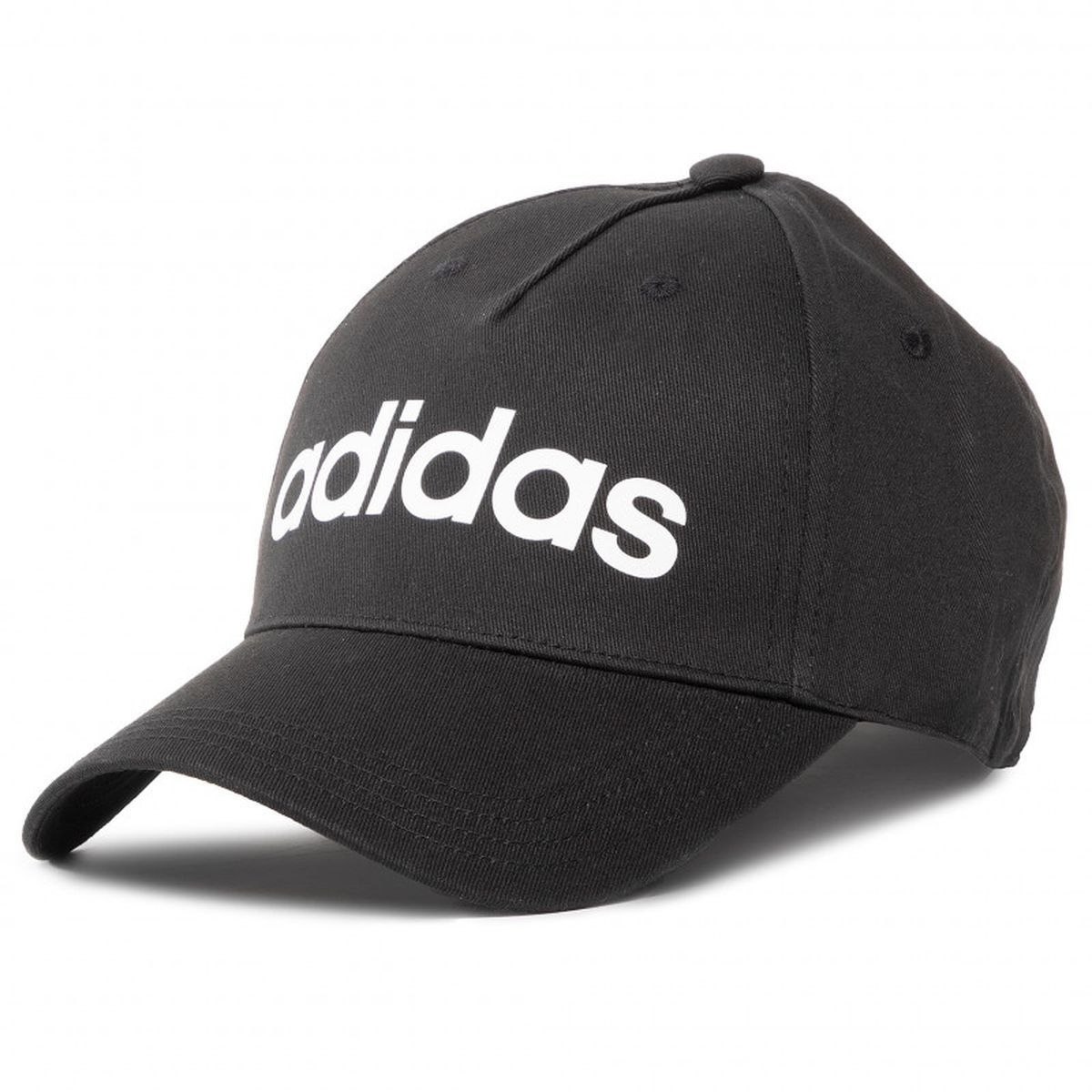 Casquette Adidas en coton noir avec logo et nom de la marque brodé