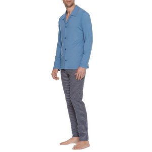 IMPETUS Pyjama Long 100% Coton Bio  Rayures Bleu
