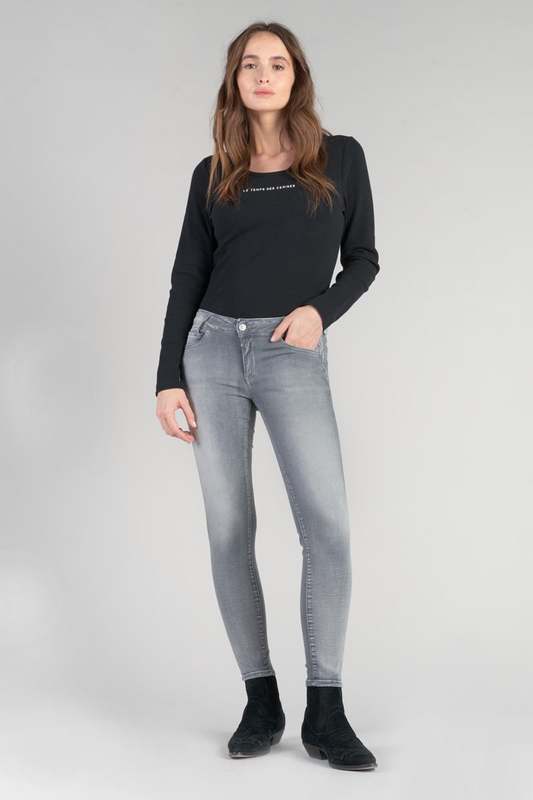 LE TEMPS DES CERISES Jeans Push-up Slim Taille Haute Pulp, 7/8me GRIS 1035889