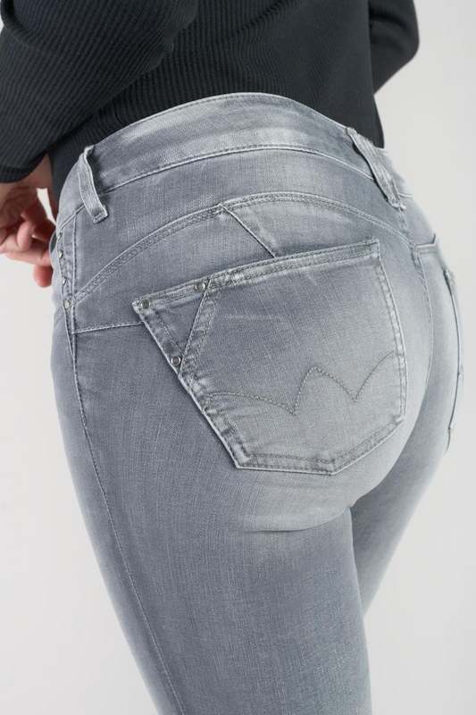 LE TEMPS DES CERISES Jeans Push-up Slim Taille Haute Pulp, 7/8me GRIS Photo principale