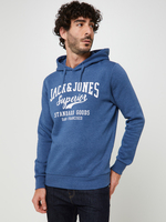 JACK AND JONES Sweat-shirt  Capuche En Molleton, Logo Signature Bleu