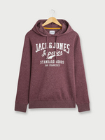 JACK AND JONES Sweat-shirt  Capuche En Molleton, Logo Signature Violet