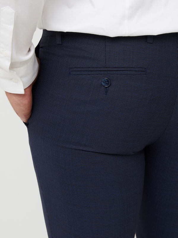 ODB Pantalon De Costume Composable En Faux Uni Enrichi En Laine, Coupe Slim Bleu Photo principale