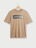 JACK AND JONES Tee-shirt En Jersey 100% Coton Bio, Col Rond, Logo Signature Plac Beige