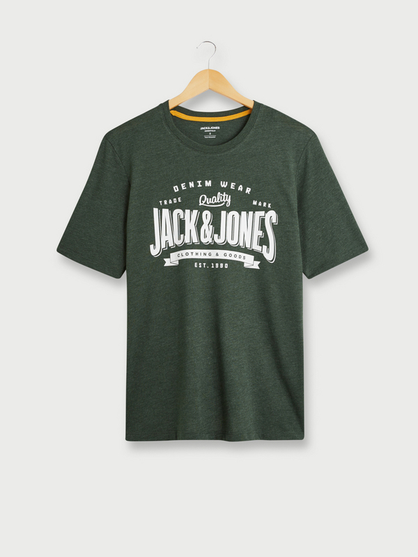 JACK AND JONES Tee-shirt Col Rond Chin Avec Logo Plac Vert 1035946