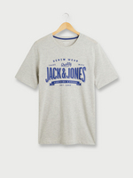 JACK AND JONES Tee-shirt Col Rond Chin Avec Logo Plac Gris