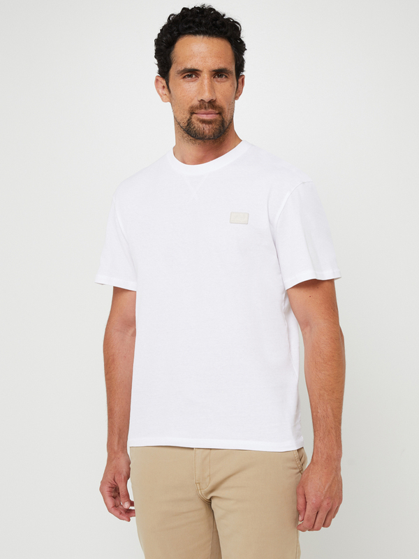 JACK AND JONES Tee-shirt Col Rond Uni, Mini Logo Signature Blanc 1035950