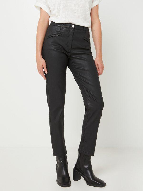 BETTY BARCLAY Pantalon Enduit Coupe Slim Noir