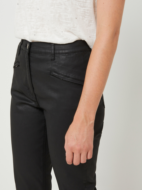 BETTY BARCLAY Pantalon Enduit Coupe Slim Noir Photo principale