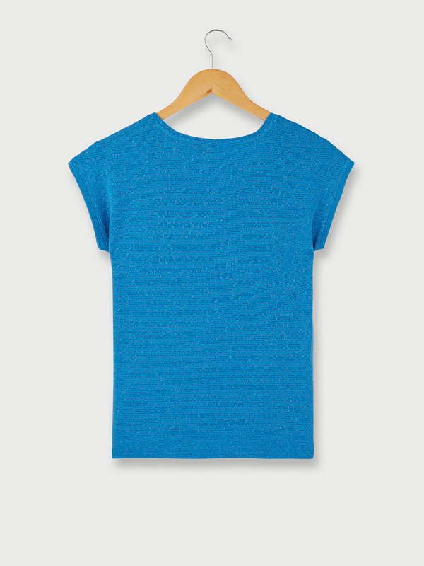 PIECES Tee-shirt Sans Manches Fines Rayures Brillantes Bleu Photo principale