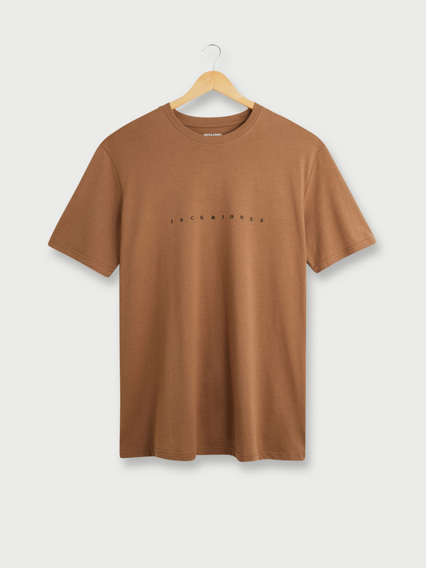 JACK AND JONES Tee-shirt + Fit En 100% Coton Avec Signature Place Camel 1036986
