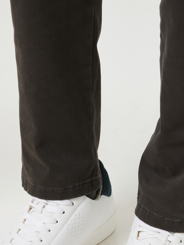 MEYER Pantalon 5 Poches Coupe Slim Tissu Coton Stretch Faux Uni Gris fonc Photo principale