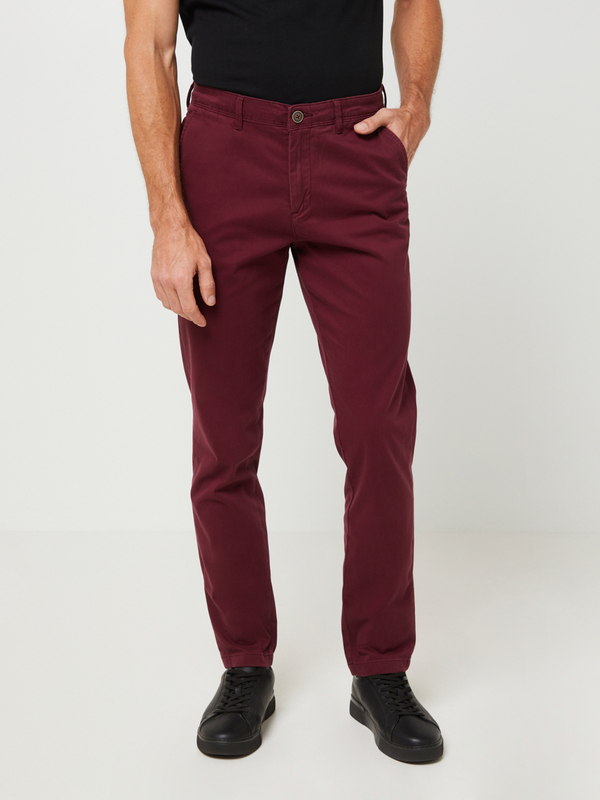 JACK AND JONES Pantalon Slack Uni, Coupe Slim Rouge bordeaux 1037176