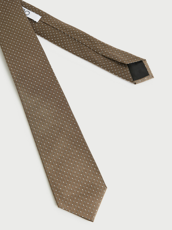 ODB Cravate Classique En Soie Jacquard Marron 1037213
